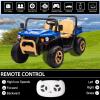 imagePOSTACK 24V 2 Seater Ride on Toy with Parental Remote Control Electric Dump Truck for Kids Battery Powered Electric Vehicle UTV for Kids to Drive wBluetooth Music BlackDeep Blue