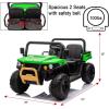 imagePOSTACK 24V 2 Seater Ride on Toy with Parental Remote Control Electric Dump Truck for Kids Battery Powered Electric Vehicle UTV for Kids to Drive wBluetooth Music BlackGreen