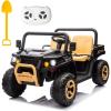 imagePOSTACK 24V 2 Seater Ride on Toy with Parental Remote Control Electric Dump Truck for Kids Battery Powered Electric Vehicle UTV for Kids to Drive wBluetooth Music BlackBlack