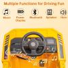 imagePOSTACK 12V Ride On Construction TruckBattery Powered Ride On Car with Remote Control Kids Electric Vehicle with Shovel Speaker Bluetooth MusicBoys Girls Gift 3 SpeedsBlue12v Yellow