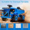 imagePOSTACK 12V Ride On Construction TruckBattery Powered Ride On Car with Remote Control Kids Electric Vehicle with Shovel Speaker Bluetooth MusicBoys Girls Gift 3 SpeedsBlue12v Blue