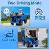 imagePOSTACK 12V Ride On Construction TruckBattery Powered Ride On Car with Remote Control Kids Electric Vehicle with Shovel Speaker Bluetooth MusicBoys Girls Gift 3 SpeedsBlue12v Blue