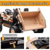 imagePOSTACK 12V Ride On Construction TruckBattery Powered Ride On Car with Remote Control Kids Electric Vehicle with Shovel Speaker Bluetooth MusicBoys Girls Gift 3 SpeedsBlueKhaki