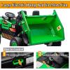 imagePOSTACK 12V Ride On Construction TruckBattery Powered Ride On Car with Remote Control Kids Electric Vehicle with Shovel Speaker Bluetooth MusicBoys Girls Gift 3 SpeedsBlueGreen