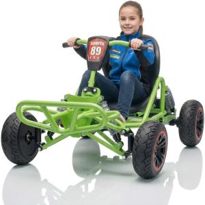 image:imagePOSTACK 24V Kids Go Kart Ride on Toy for Big Kids Outdoor 4 Wheel Bike Cart with 150W Brushless Motor HeavyDuty Steel Frame Adjustable Seat wSafety Belt TwistGrip Throttle PinkGreen