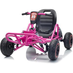 image:imagePOSTACK 24V Kids Go Kart Ride on Toy for Big Kids Outdoor 4 Wheel Bike Cart with 150W Brushless Motor HeavyDuty Steel Frame Adjustable Seat wSafety Belt TwistGrip Throttle PinkPink