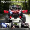 image:imagePOSTACK 24V Kids Ride on Car with Parent Remote Control 4WD OffRoad Police Car Side by Side Toddler Ride on Toy for Girls Boys with LED Police Lights Speaker Music PinkRed