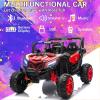 image:imagePOSTACK 24V Kids Ride on Car with Parent Remote Control 4WD OffRoad Police Car Side by Side Toddler Ride on Toy for Girls Boys with LED Police Lights Speaker Music PinkRed