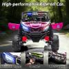image:imagePOSTACK 24V Kids Ride on Car with Parent Remote Control 4WD OffRoad Police Car Side by Side Toddler Ride on Toy for Girls Boys with LED Police Lights Speaker Music PinkPink