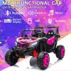 image:imagePOSTACK 24V Kids Ride on Car with Parent Remote Control 4WD OffRoad Police Car Side by Side Toddler Ride on Toy for Girls Boys with LED Police Lights Speaker Music PinkPink