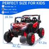 image:imagePOSTACK 24V Kids Ride on Car with Parent Remote Control 4WD OffRoad Police Car Side by Side Toddler Ride on Toy for Girls Boys with LED Police Lights Speaker Music PinkRed