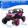 image:imagePOSTACK 24V Kids Ride on Car with Parent Remote Control 4WD OffRoad Police Car Side by Side Toddler Ride on Toy for Girls Boys with LED Police Lights Speaker Music PinkPink