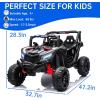 image:imagePOSTACK 24V Kids Ride on Car with Parent Remote Control 4WD OffRoad Police Car Side by Side Toddler Ride on Toy for Girls Boys with LED Police Lights Speaker Music PinkBlack
