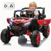 image:imagePOSTACK 24V Kids Ride on Car with Parent Remote Control 4WD OffRoad Police Car Side by Side Toddler Ride on Toy for Girls Boys with LED Police Lights Speaker Music PinkRed