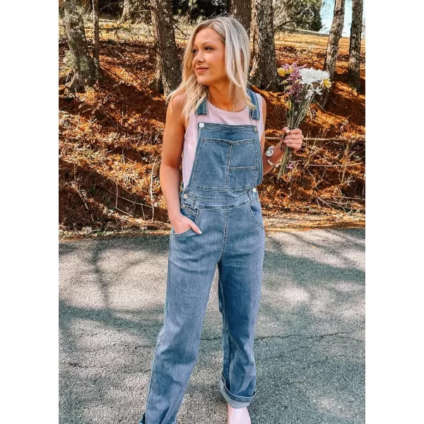 luvamia Overalls Women Loose Fit Denim Bib Baggy Overall Jumpsuit Straight Wide Leg Stretchy Jean Pants FashionA3 Blue Shadow