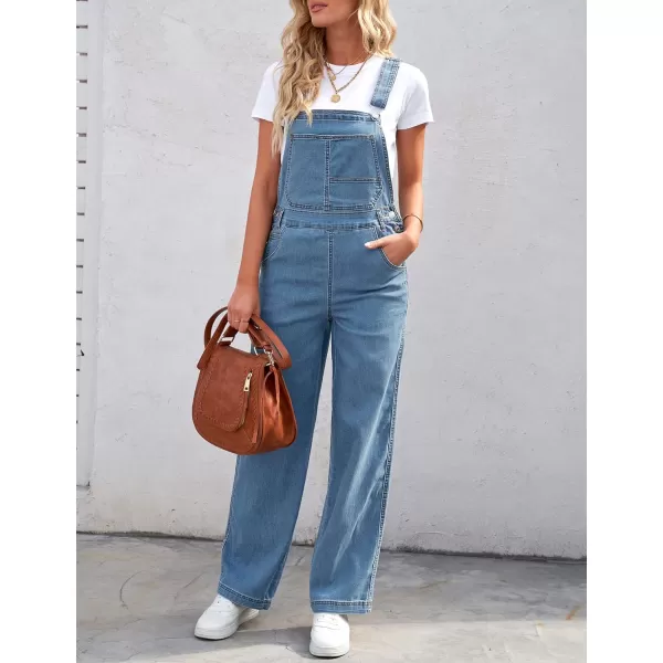 luvamia Overalls Women Loose Fit Denim Bib Baggy Overall Jumpsuit Straight Wide Leg Stretchy Jean Pants FashionA3 Blue Shadow