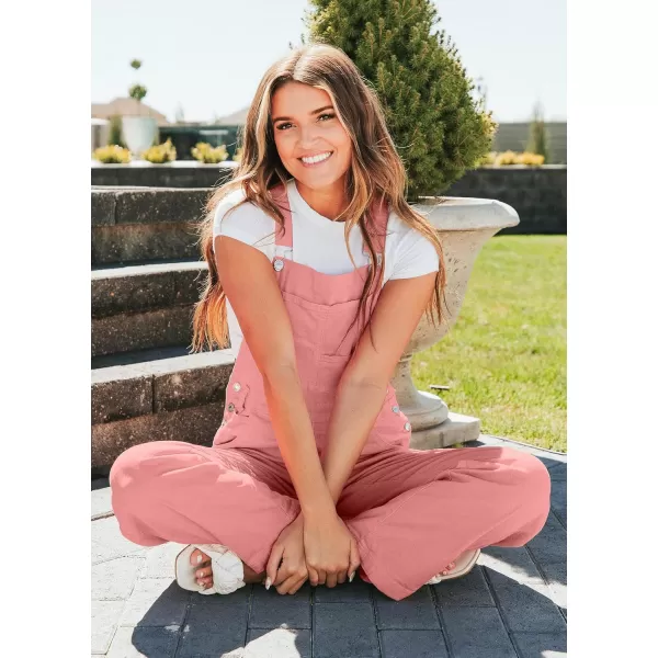 luvamia Overalls Women Loose Fit Denim Bib Baggy Overall Jumpsuit Straight Wide Leg Stretchy Jean Pants FashionA3 Quartz Pink