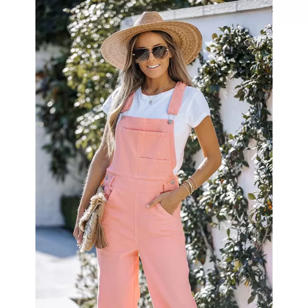 luvamia Overalls Women Loose Fit Denim Bib Baggy Overall Jumpsuit Straight Wide Leg Stretchy Jean Pants FashionA3 Quartz Pink