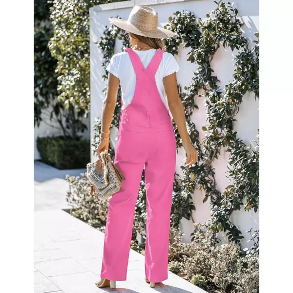 luvamia Overalls Women Loose Fit Denim Bib Baggy Overall Jumpsuit Straight Wide Leg Stretchy Jean Pants FashionHot Pink