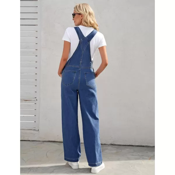 luvamia Overalls Women Loose Fit Denim Bib Baggy Overall Jumpsuit Straight Wide Leg Stretchy Jean Pants FashionReef Blue