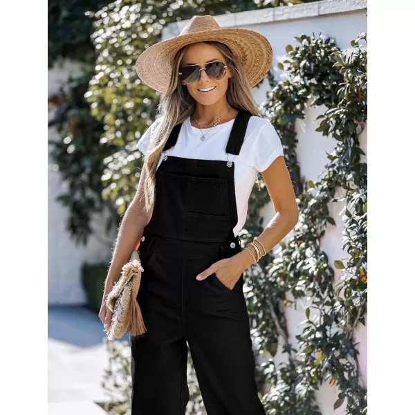 luvamia Overalls Women Loose Fit Denim Bib Baggy Overall Jumpsuit Straight Wide Leg Stretchy Jean Pants FashionTrue Black