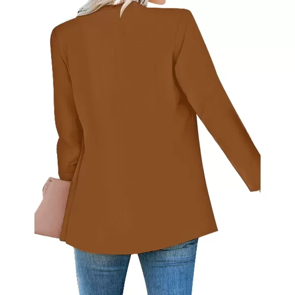 luvamia Womens Casual Long Sleeve Lapel Button Slim Work Office Blazer JacketB Caramel Cafe