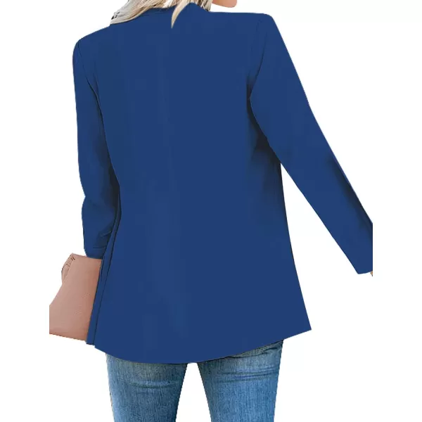 luvamia Womens Casual Long Sleeve Lapel Button Slim Work Office Blazer JacketB Classic Blue