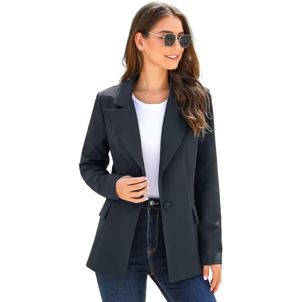 luvamia Womens Casual Long Sleeve Lapel Button Slim Work Office Blazer JacketB Mood Indigo