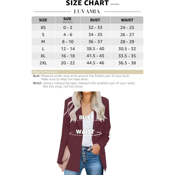 luvamia Womens Casual Long Sleeve Lapel Button Slim Work Office Blazer JacketB Plum
