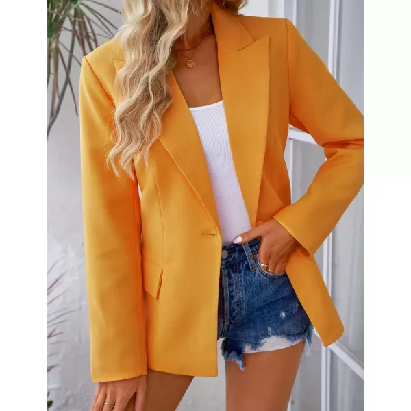 luvamia Womens Casual Long Sleeve Lapel Button Slim Work Office Blazer JacketB Radiant Yellow