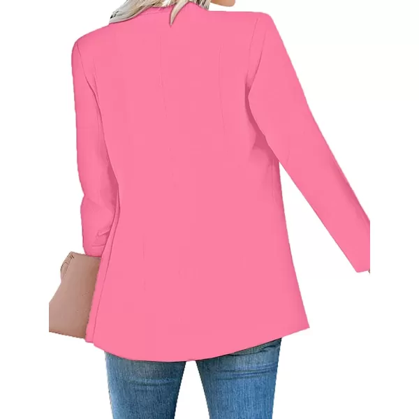 luvamia Womens Casual Long Sleeve Lapel Button Slim Work Office Blazer JacketB Sachet Pink