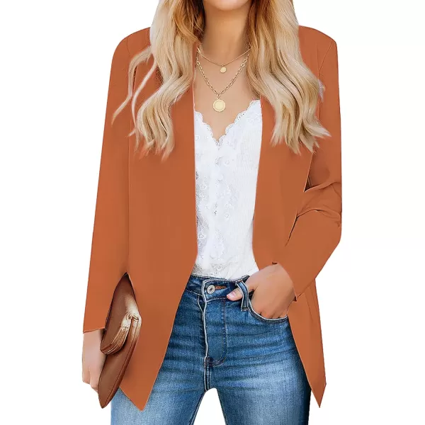 luvamia Womens Casual Long Sleeve Lapel Button Slim Work Office Blazer JacketC Apricot Orange