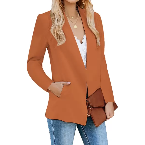 luvamia Womens Casual Long Sleeve Lapel Button Slim Work Office Blazer JacketC Apricot Orange