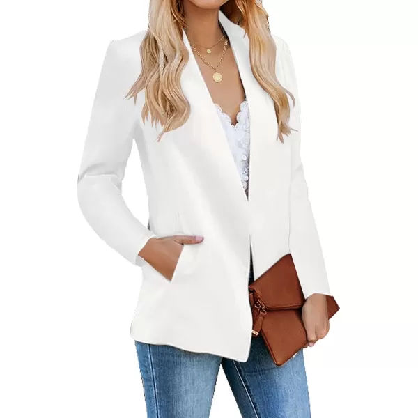 luvamia Womens Casual Long Sleeve Lapel Button Slim Work Office Blazer JacketC Brilliant White
