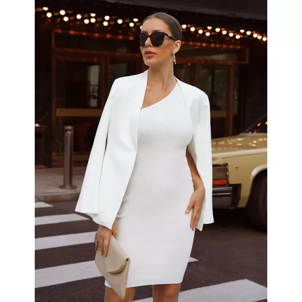 luvamia Womens Casual Long Sleeve Lapel Button Slim Work Office Blazer JacketC Brilliant White