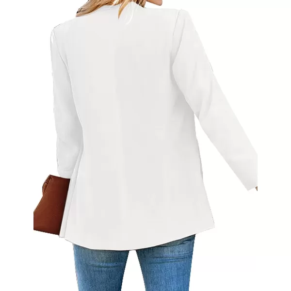 luvamia Womens Casual Long Sleeve Lapel Button Slim Work Office Blazer JacketC Brilliant White