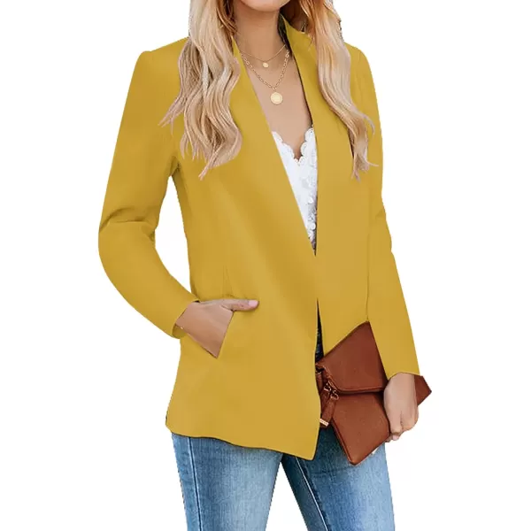 luvamia Womens Casual Long Sleeve Lapel Button Slim Work Office Blazer JacketC Calendula Yellow