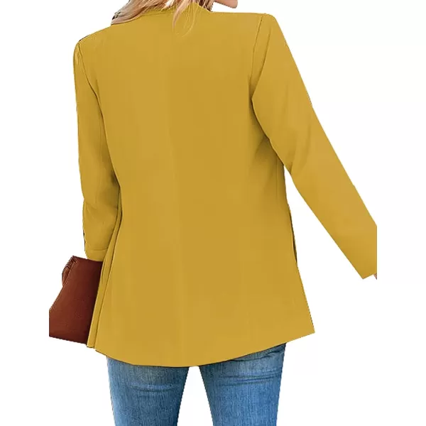 luvamia Womens Casual Long Sleeve Lapel Button Slim Work Office Blazer JacketC Calendula Yellow