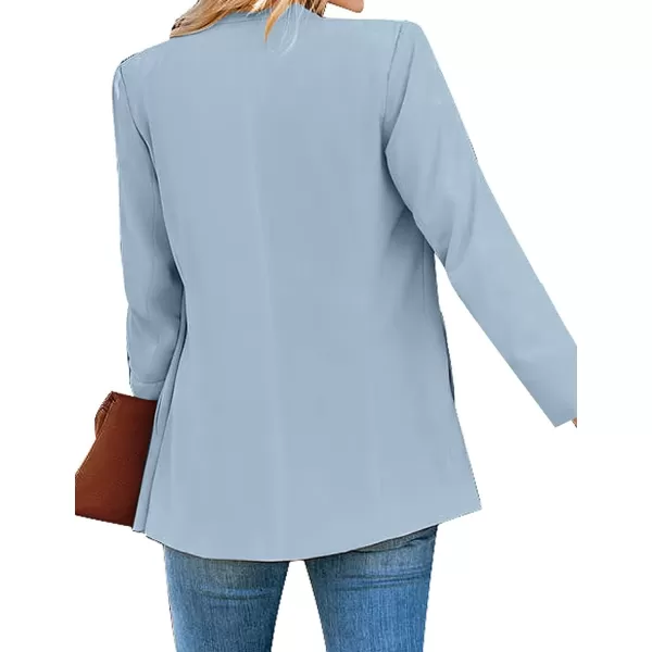 luvamia Womens Casual Long Sleeve Lapel Button Slim Work Office Blazer JacketC Dream Blue