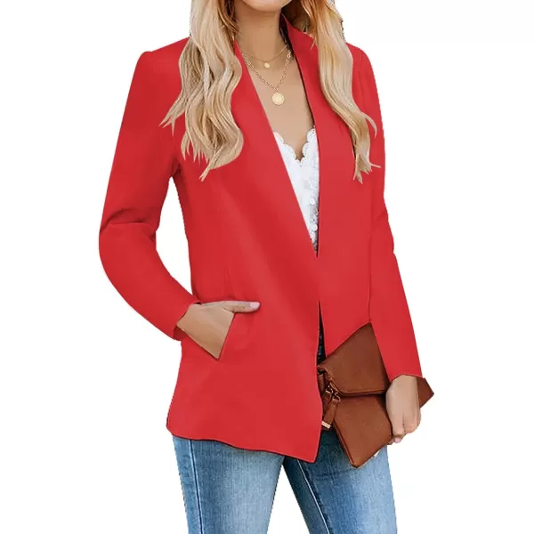 luvamia Womens Casual Long Sleeve Lapel Button Slim Work Office Blazer JacketC Luscious Red