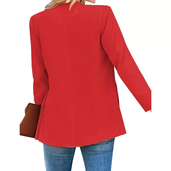 luvamia Womens Casual Long Sleeve Lapel Button Slim Work Office Blazer JacketC Luscious Red