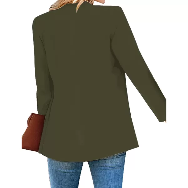 luvamia Womens Casual Long Sleeve Lapel Button Slim Work Office Blazer JacketC Olive Night