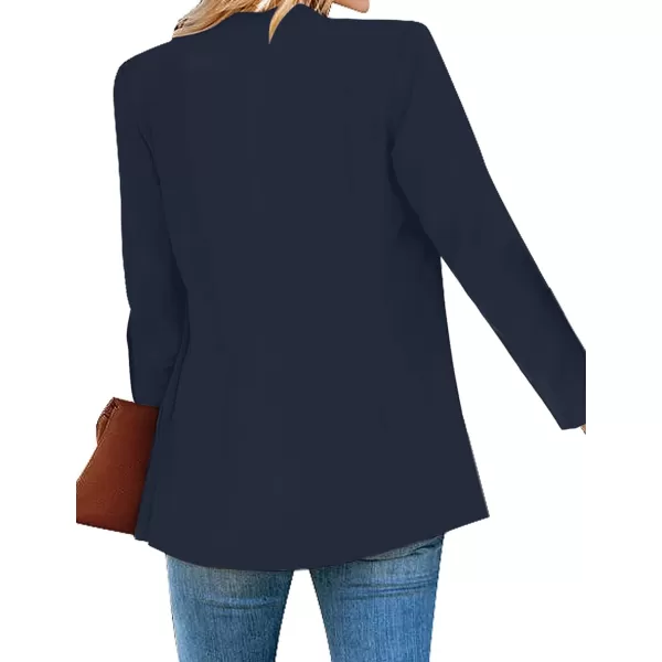luvamia Womens Casual Long Sleeve Lapel Button Slim Work Office Blazer JacketC Outer Space Blue