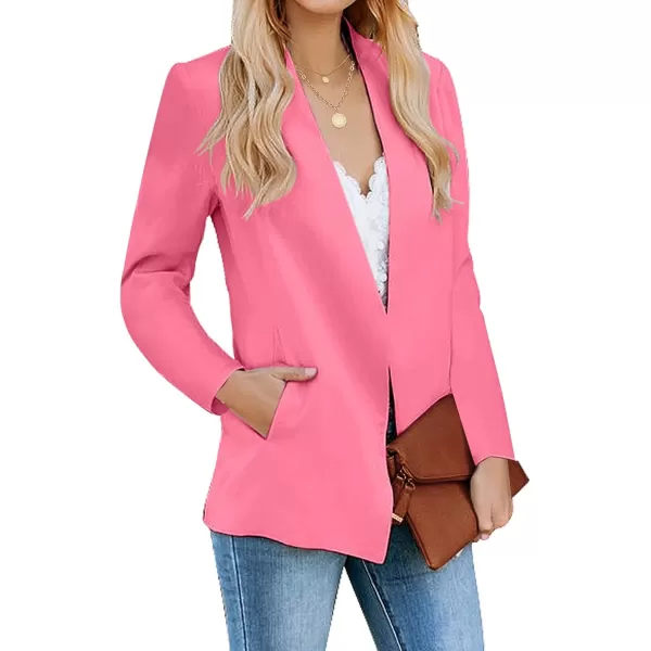 luvamia Womens Casual Long Sleeve Lapel Button Slim Work Office Blazer JacketC Sachet Pink