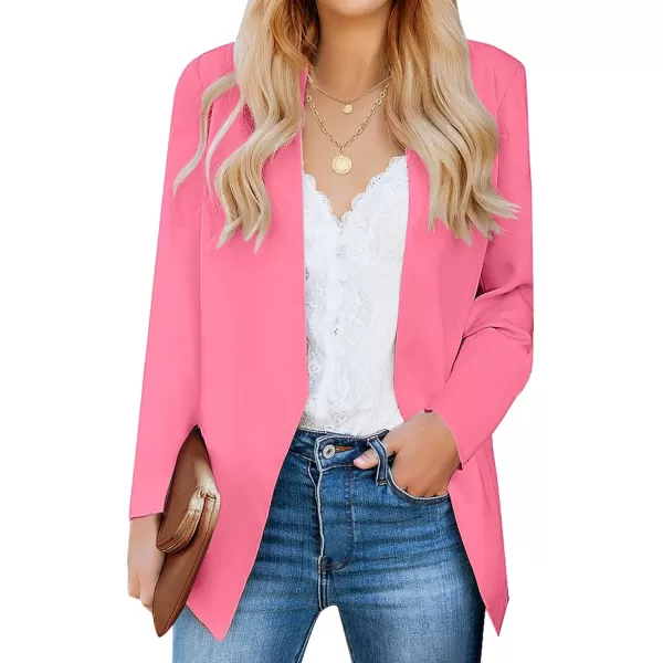 luvamia Womens Casual Long Sleeve Lapel Button Slim Work Office Blazer JacketC Sachet Pink