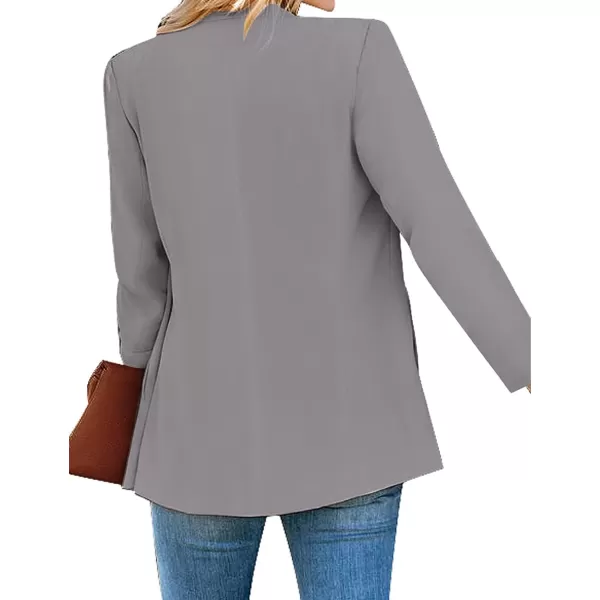 luvamia Womens Casual Long Sleeve Lapel Button Slim Work Office Blazer JacketC Titanium