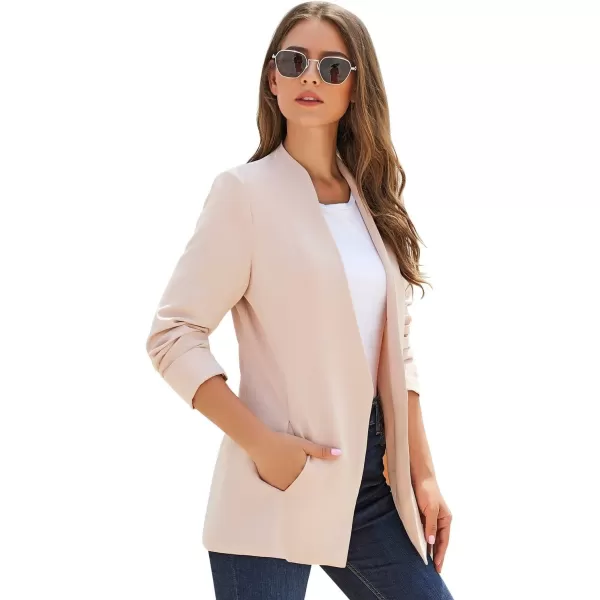 luvamia Womens Casual Long Sleeve Lapel Button Slim Work Office Blazer JacketC Toasted Almond