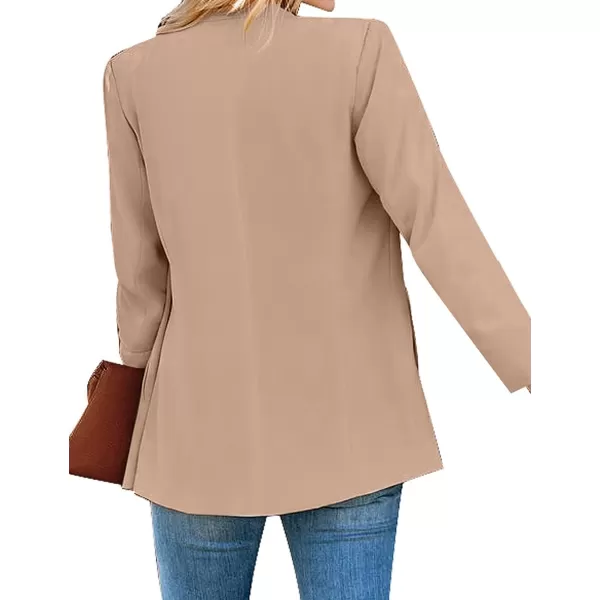 luvamia Womens Casual Long Sleeve Lapel Button Slim Work Office Blazer JacketC Warm Taupe