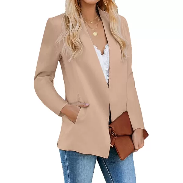 luvamia Womens Casual Long Sleeve Lapel Button Slim Work Office Blazer JacketC Warm Taupe