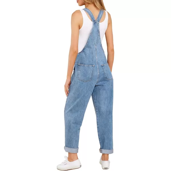 luvamia Womens Casual Stretch Adjustable Denim Bib Overalls Jeans Pants Jumpsuits2 Custom Daisy Printing